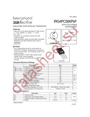 IRG4PC30KPBF datasheet  